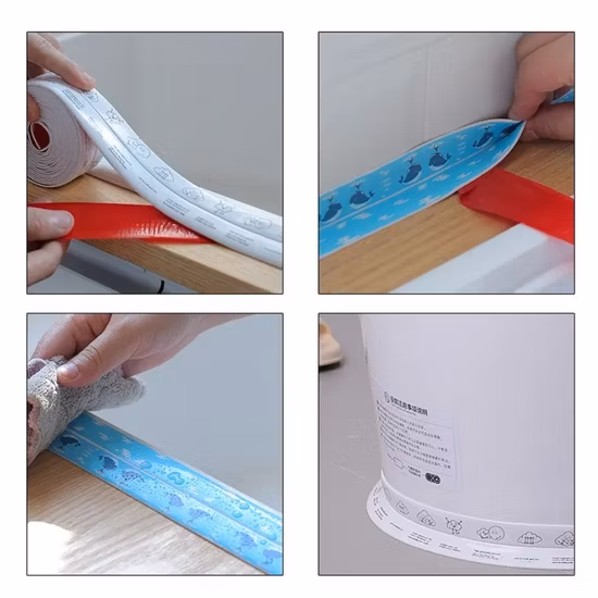 Pegamento sellador de calafateo de butilo PE, sellador de azulejos de ducha, tira embellecedora de calafateo para baño